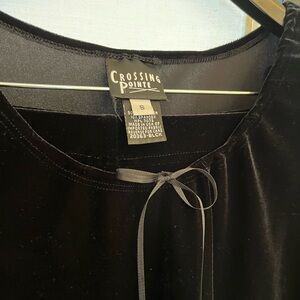 Black velveteen pant set